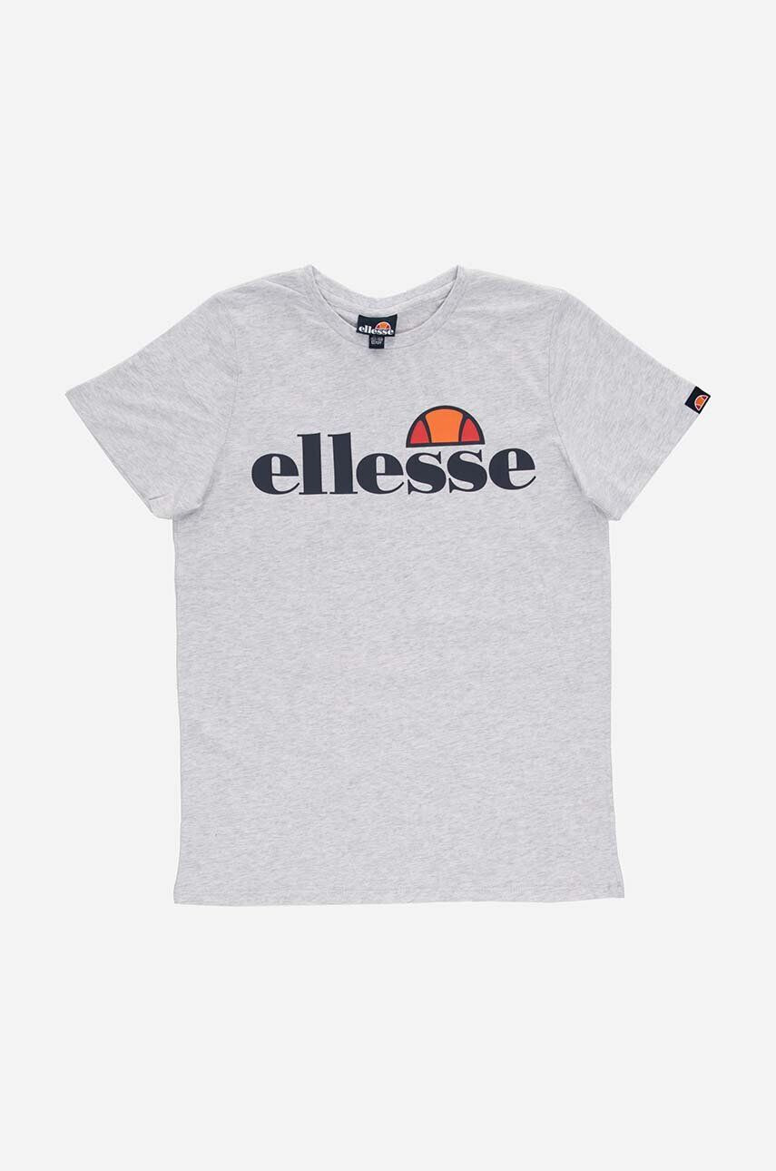 Ellesse Dětské bavlněné tričko béžová barva s potiskem - Pepit.cz