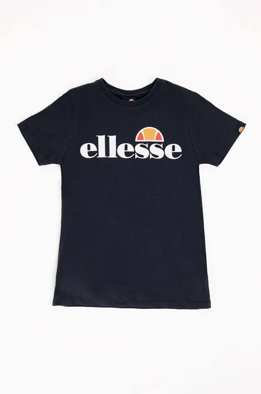 Ellesse Dětské bavlněné tričko černá barva s potiskem - Pepit.cz