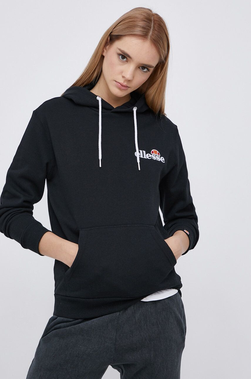 Ellesse Mikina dámská černá barva s kapucí s aplikací SGS08848-011 - Pepit.cz