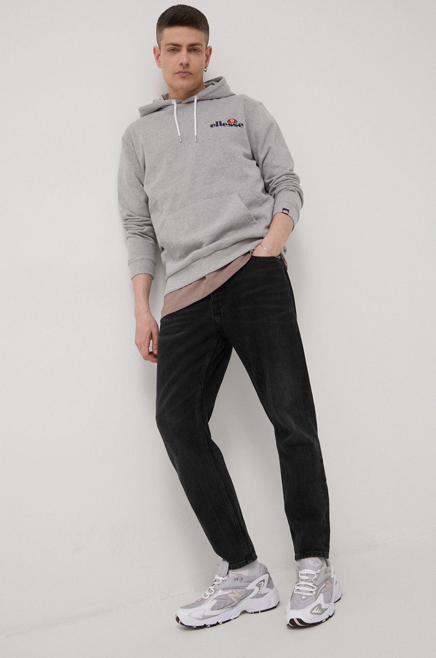 Ellesse Mikina pánská šedá barva s aplikací SHS08781-BLACK - Pepit.cz