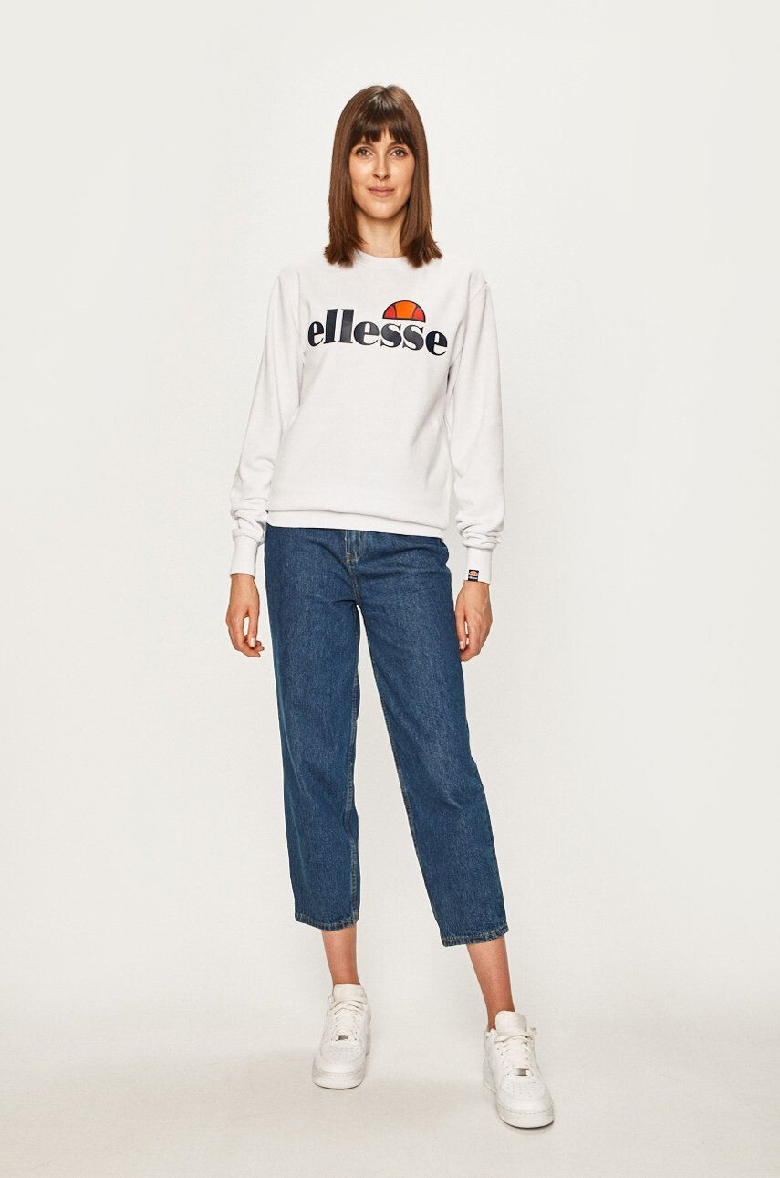 Ellesse Mikina dámská bílá barva s potiskem SGS03238-White - Pepit.cz