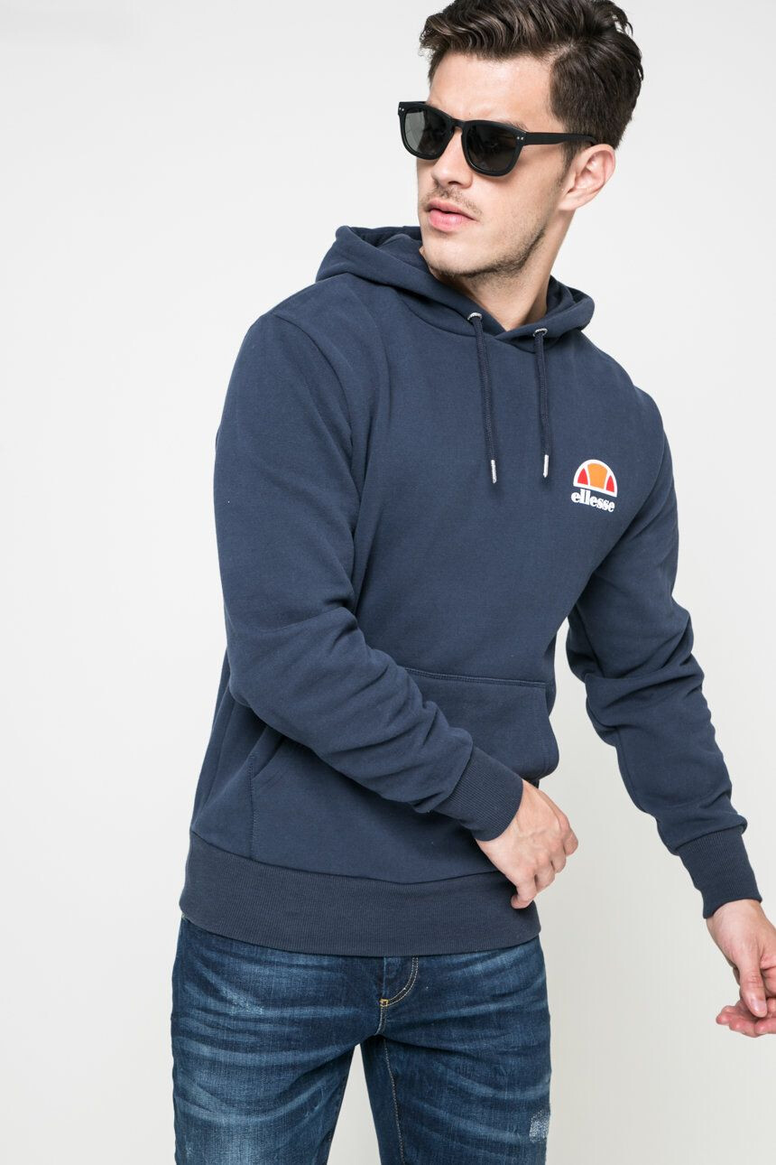 Ellesse Mikina pánská tmavomodrá barva s kapucí s potiskem shs02216-athlGREY - Pepit.cz