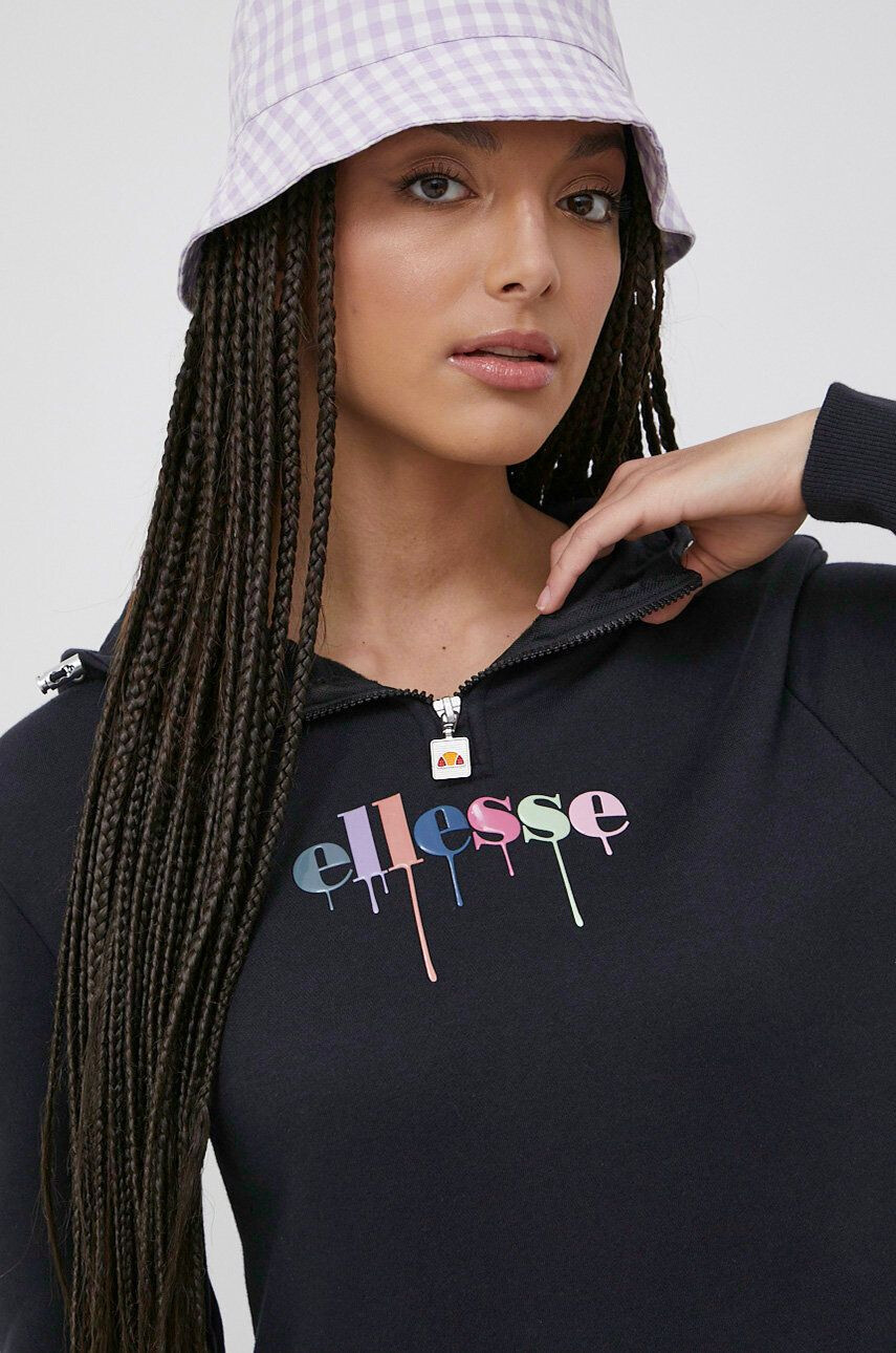 Ellesse Mikina dámská černá barva s potiskem SGM11090-BLACK - Pepit.cz