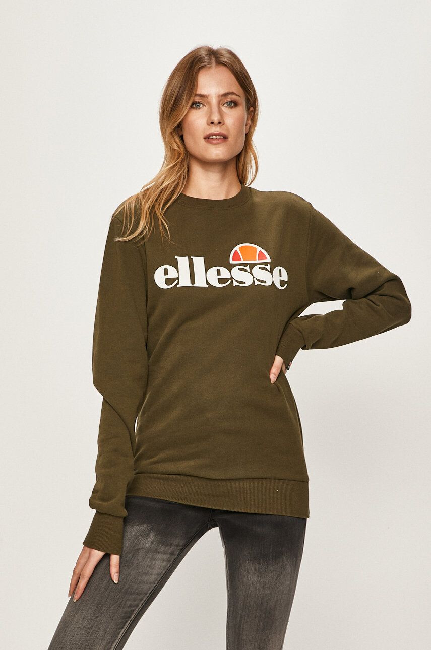 Ellesse Mikina dámská zelená barva s potiskem SGS03238-White - Pepit.cz