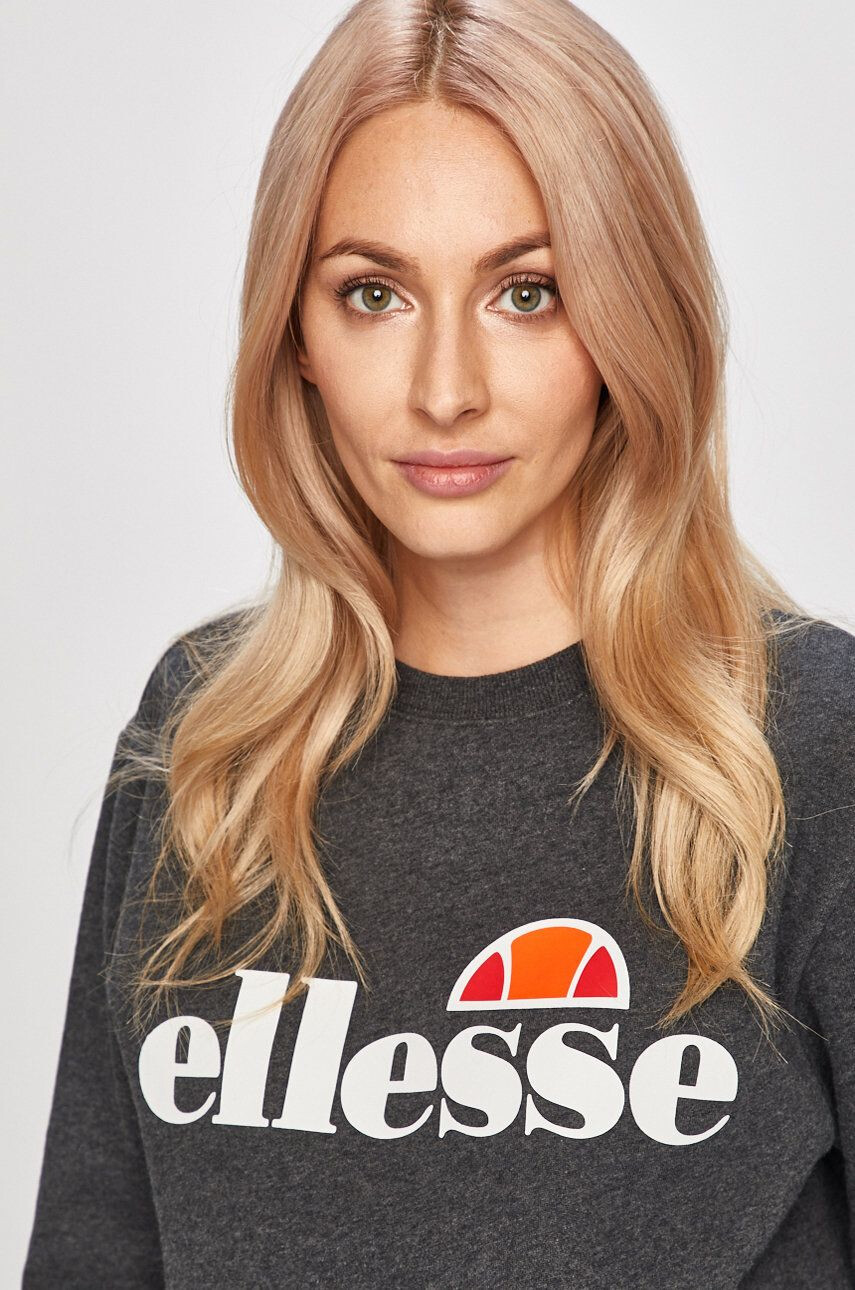 Ellesse Mikina dámská šedá barva s potiskem SGS03238-White - Pepit.cz