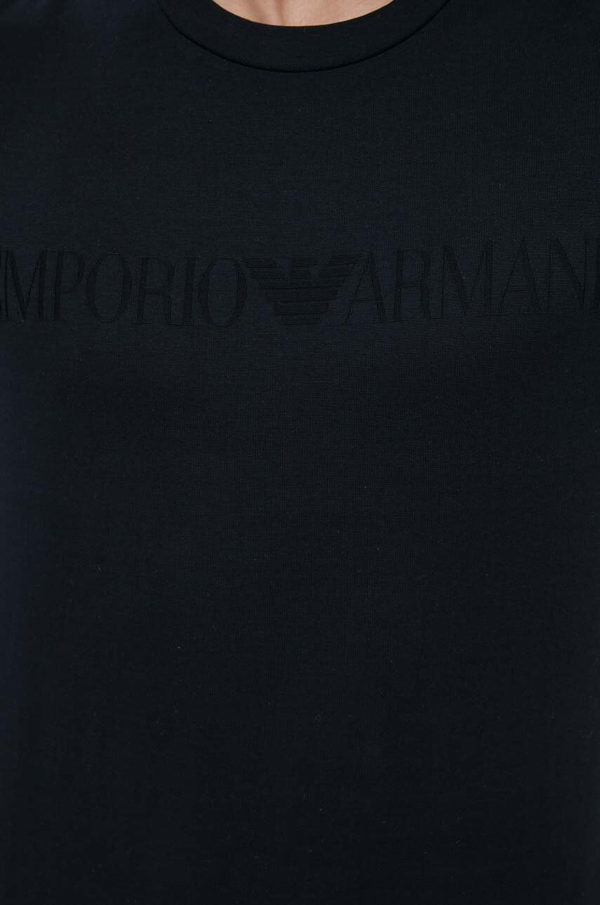 Emporio Armani Bavlněné tričko tmavomodrá barva s aplikací - Pepit.cz