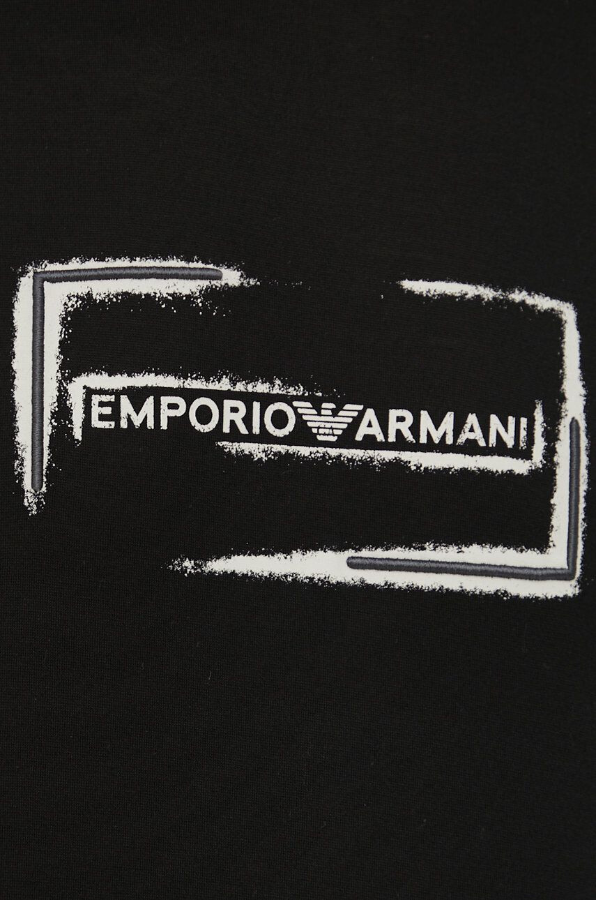 Emporio Armani Bavlněné tričko s dlouhým rukávem tmavomodrá barva - Pepit.cz