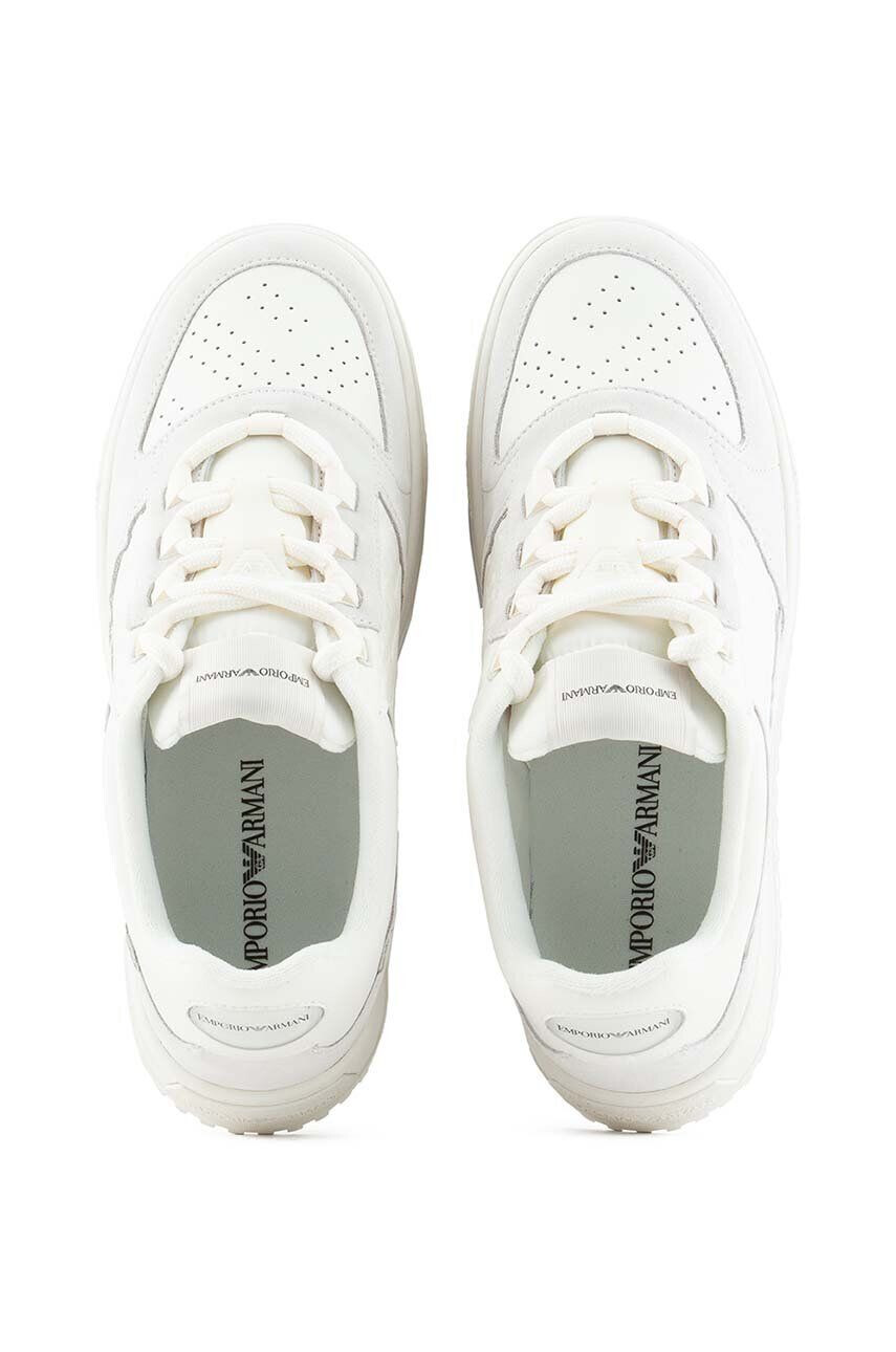 Emporio Armani Kožené sneakers boty bílá barva X4X636 XN791 M801 - Pepit.cz