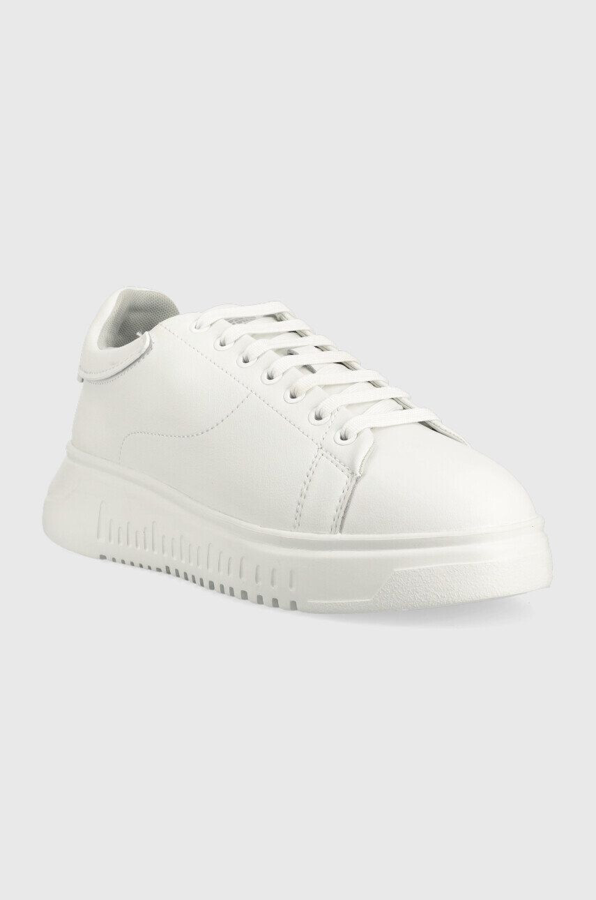 Emporio Armani Kožené sneakers boty bílá barva X4X609 XN734 S437 - Pepit.cz