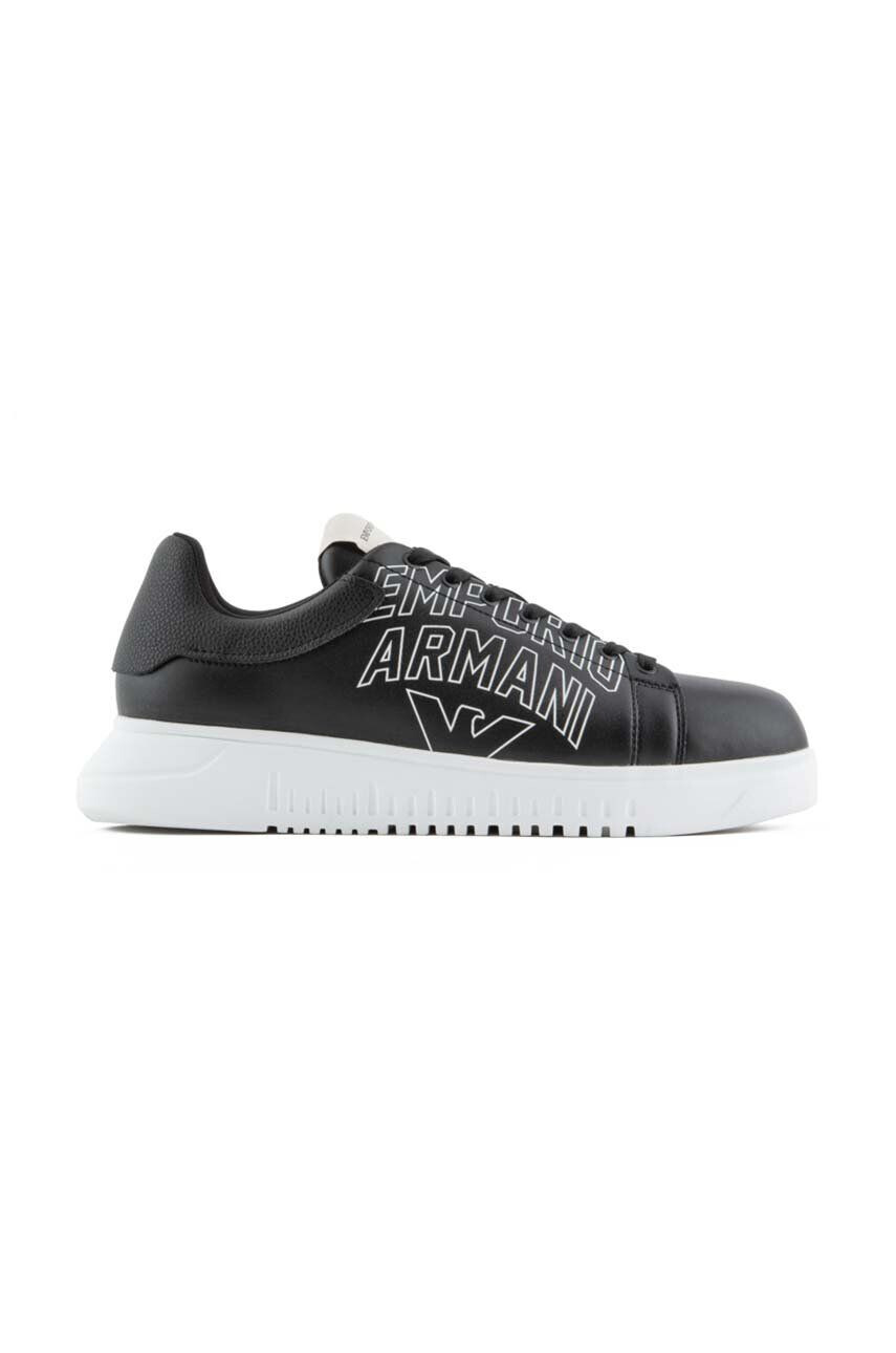 Emporio Armani Kožené sneakers boty černá barva X4X264 XN732 K001 - Pepit.cz