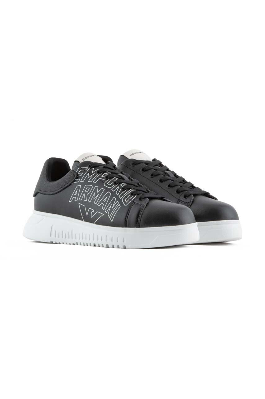 Emporio Armani Kožené sneakers boty černá barva X4X264 XN732 K001 - Pepit.cz