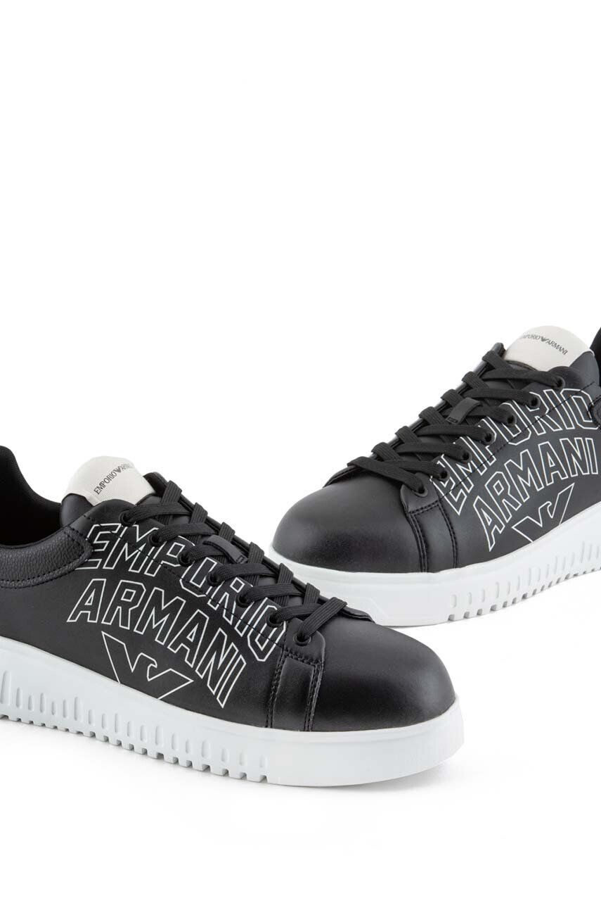 Emporio Armani Kožené sneakers boty černá barva X4X264 XN732 K001 - Pepit.cz