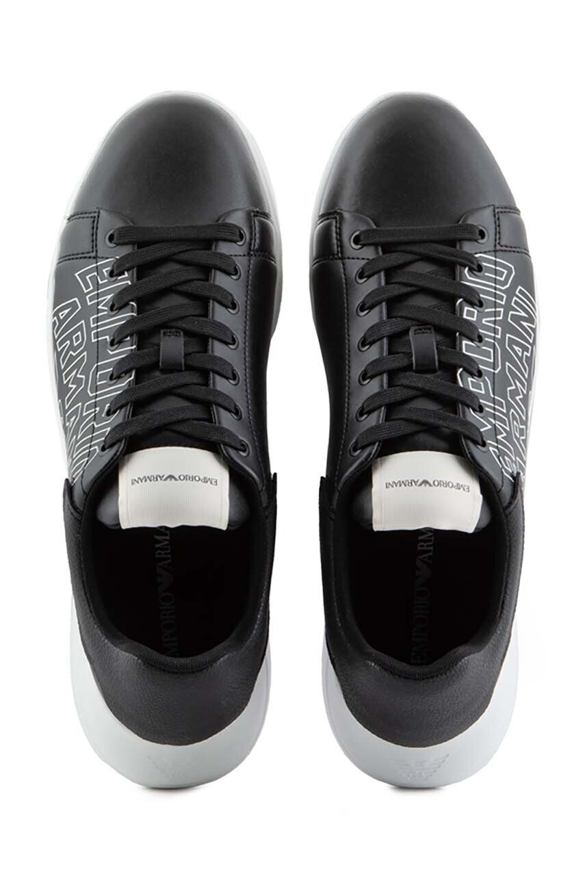 Emporio Armani Kožené sneakers boty černá barva X4X264 XN732 K001 - Pepit.cz