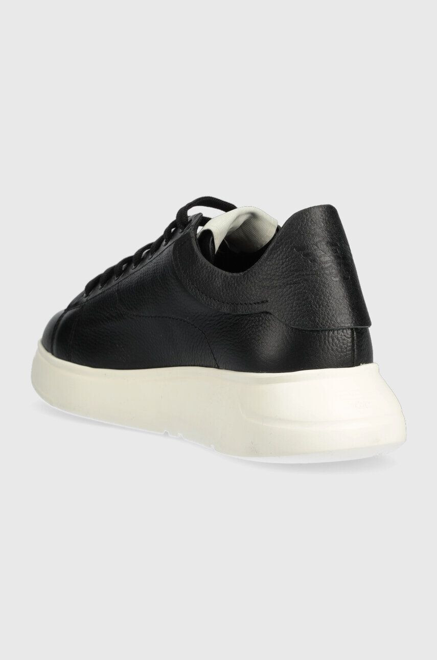 Emporio Armani Kožené sneakers boty černá barva - Pepit.cz