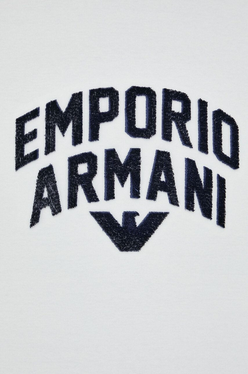 Emporio Armani Mikina pánská bílá barva vzorovaná - Pepit.cz