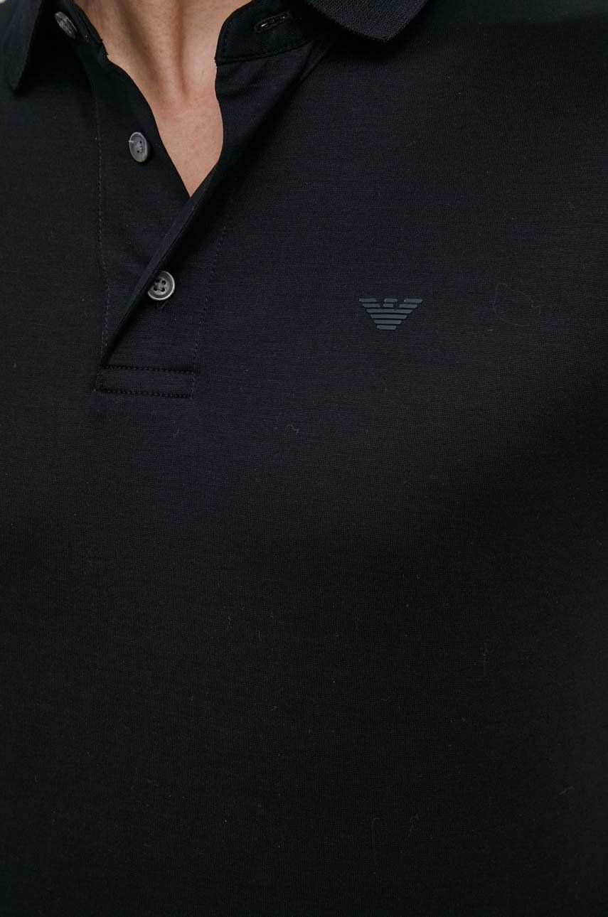 Emporio Armani Polo tričko černá barva - Pepit.cz