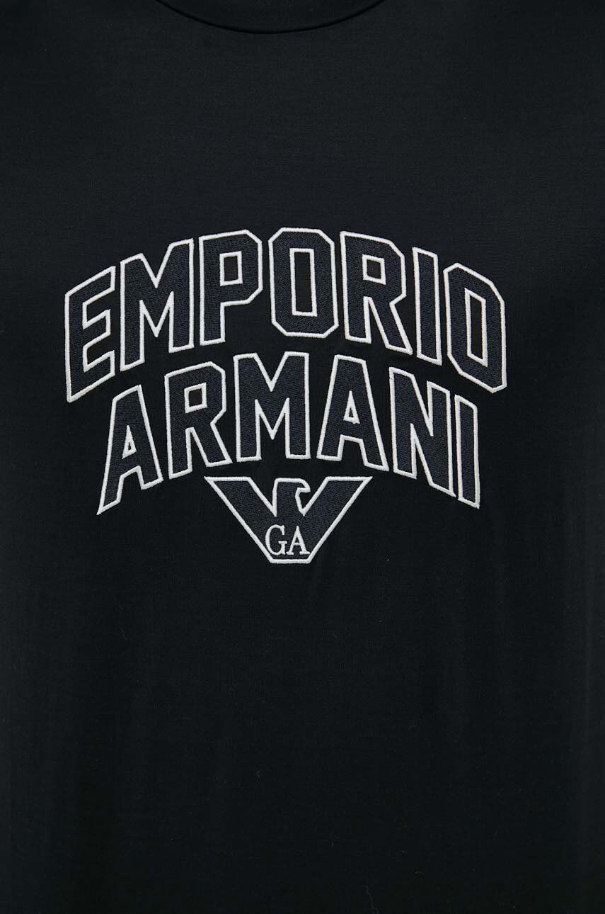 Emporio Armani Tričko černá barva s aplikací - Pepit.cz