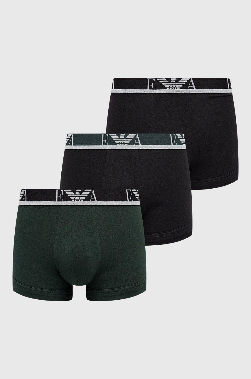 Emporio Armani Underwear Boxerky 3-pack pánské černá barva - Pepit.cz