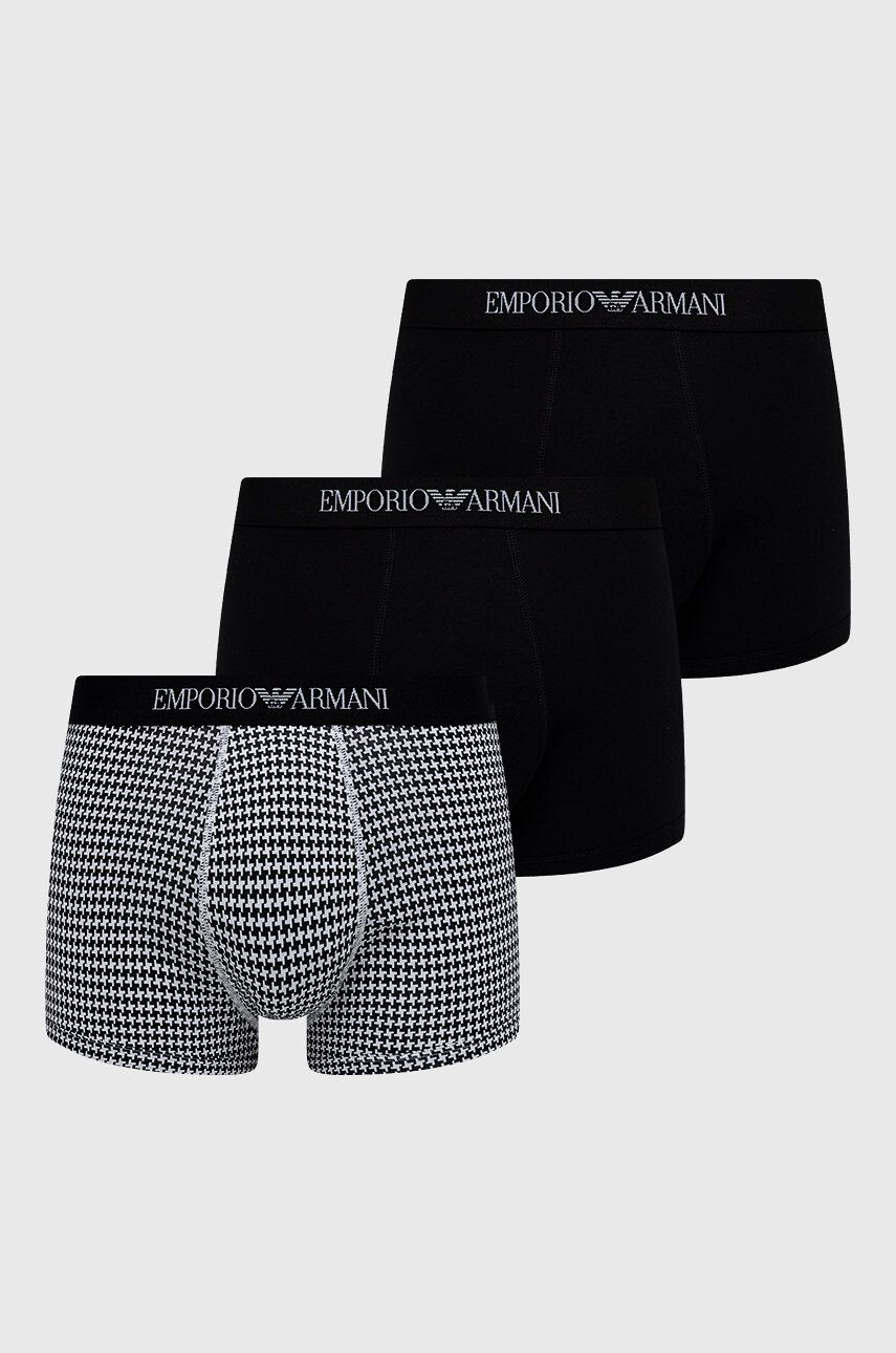 Emporio Armani Underwear Boxerky 3-pack pánské černá barva - Pepit.cz