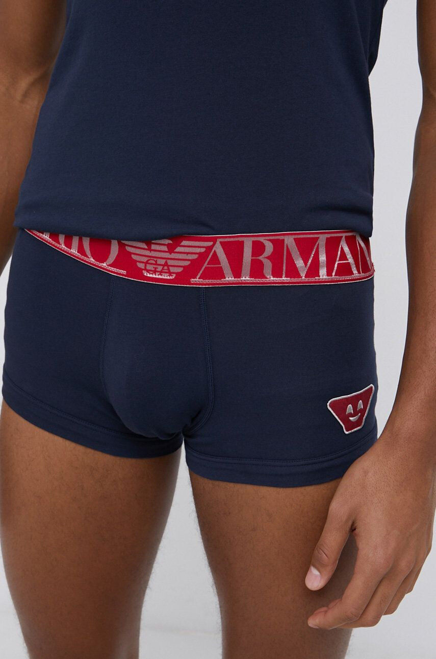 Emporio Armani Underwear Pyžamo pánské tmavomodrá barva s aplikací - Pepit.cz