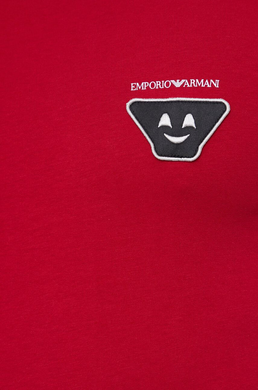 Emporio Armani Underwear Pyžamo pánské červená barva s aplikací - Pepit.cz