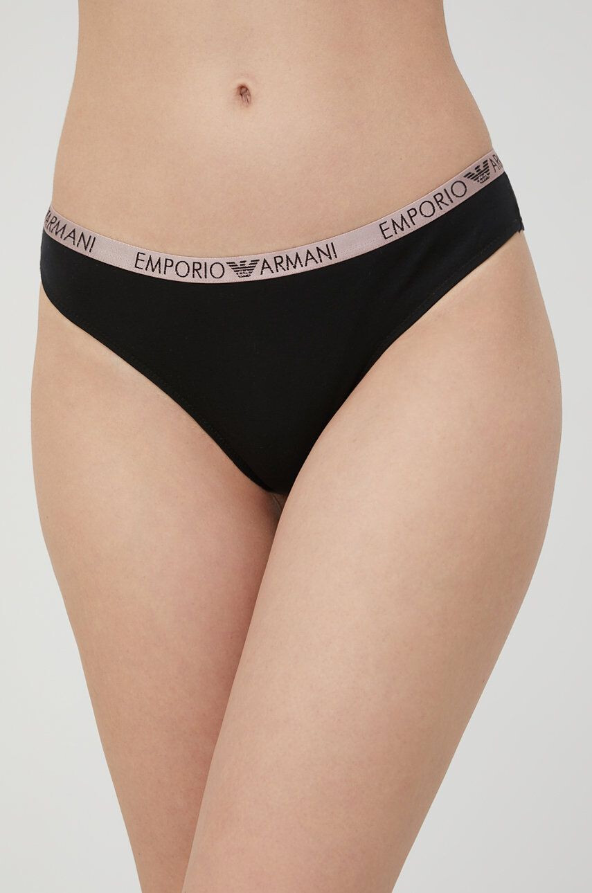 Emporio Armani Underwear Tanga černá barva - Pepit.cz