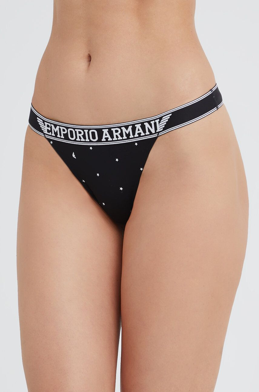 Emporio Armani Underwear Tanga černá barva - Pepit.cz