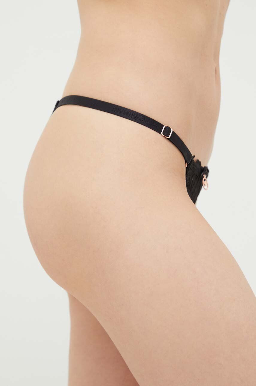 Emporio Armani Underwear Tanga černá barva - Pepit.cz