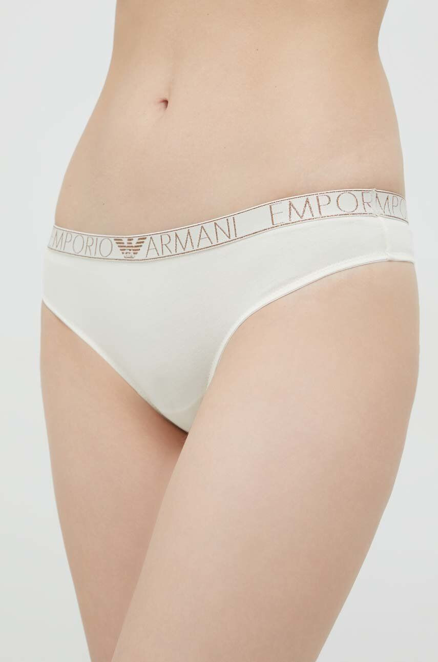 Emporio Armani Underwear Tanga béžová barva - Pepit.cz