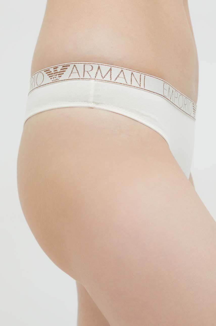 Emporio Armani Underwear Tanga béžová barva - Pepit.cz