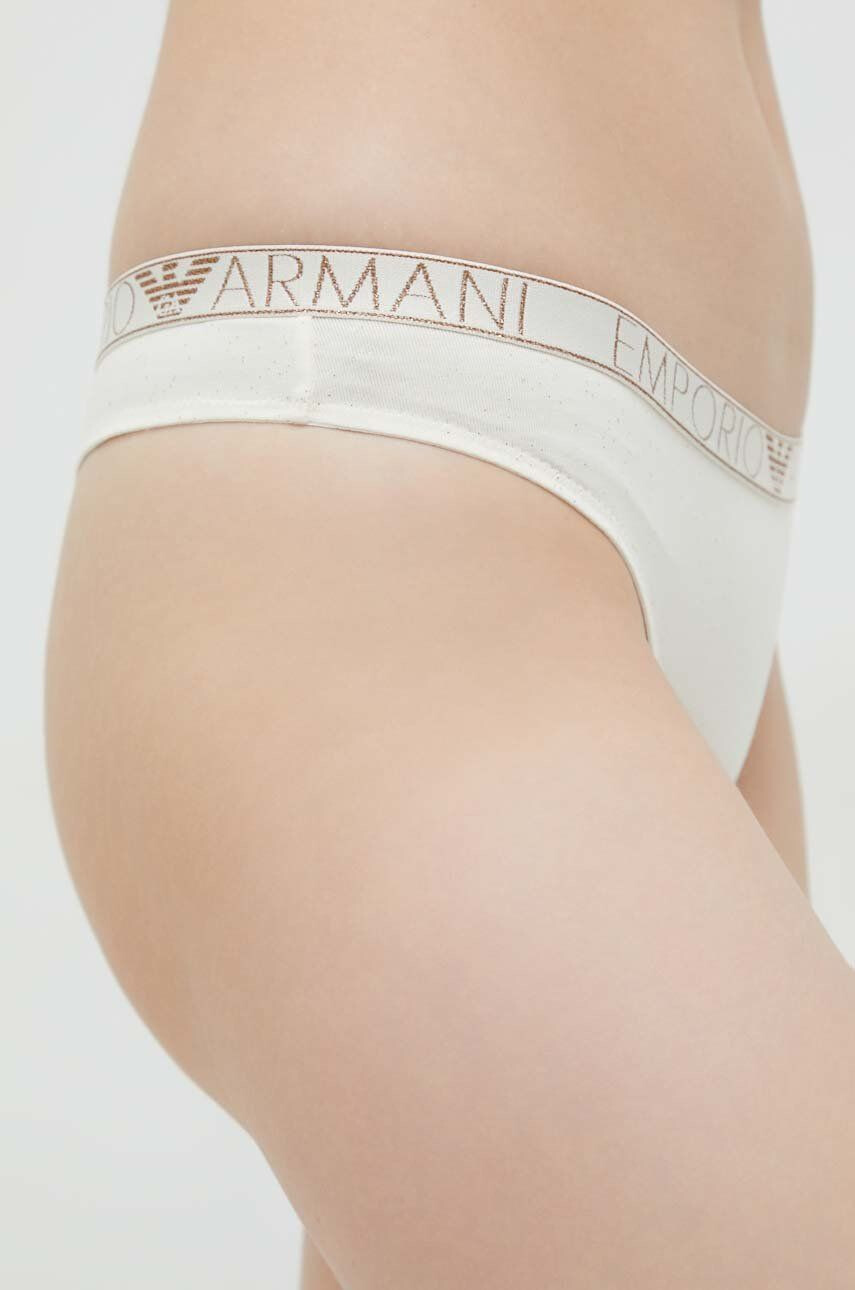 Emporio Armani Underwear Tanga béžová barva - Pepit.cz