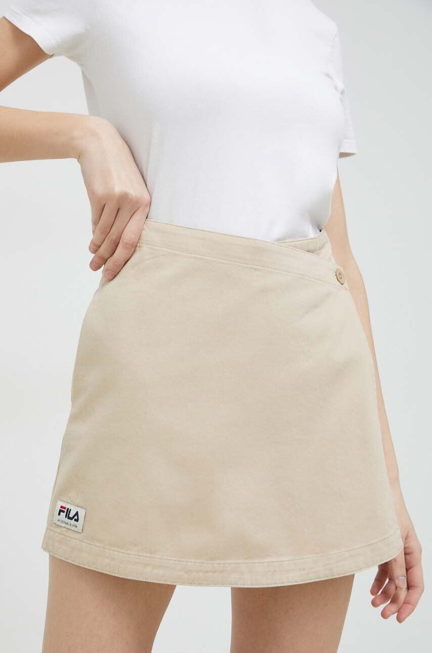 Fila Bavlněné šortky béžová barva hladké high waist - Pepit.cz