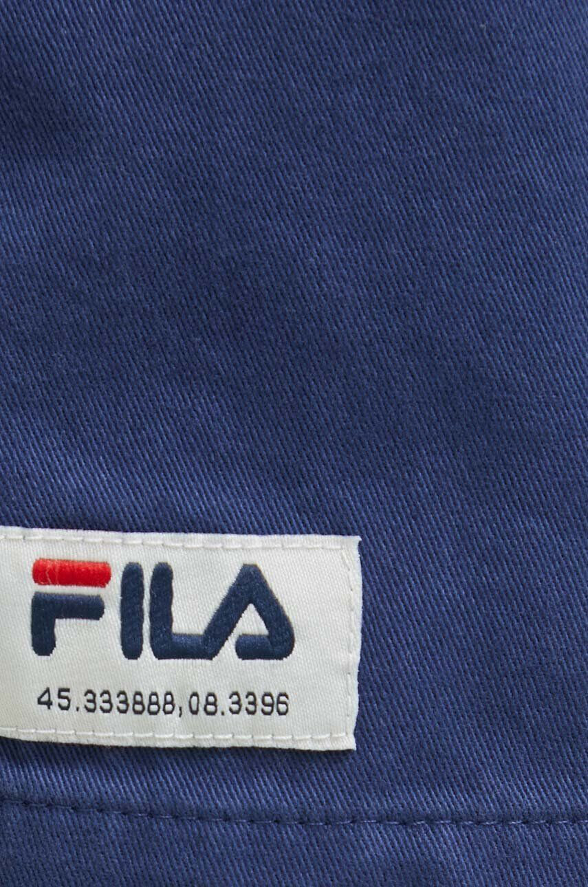 Fila Bavlněné šortky tmavomodrá barva hladké high waist - Pepit.cz