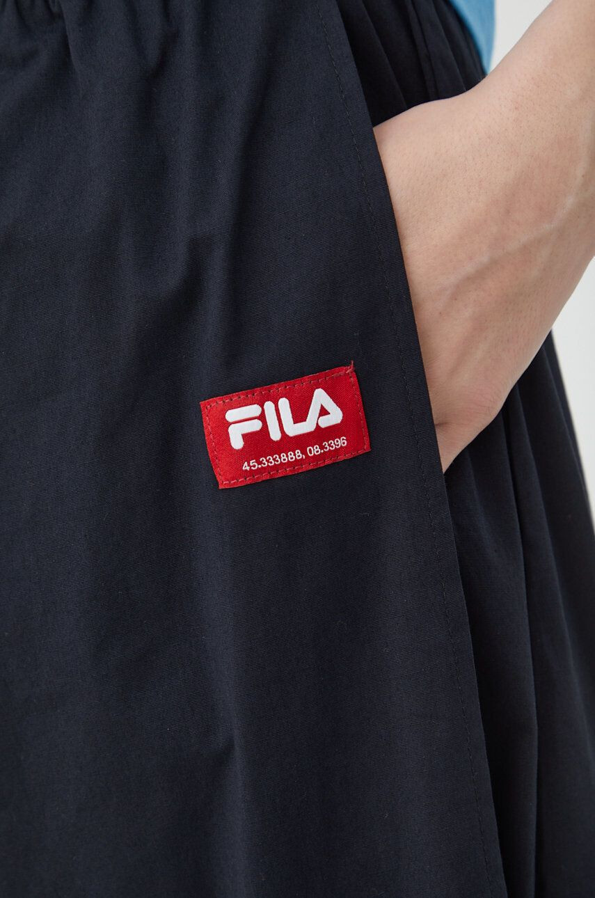 Fila Kalhoty dámské černá barva široké high waist - Pepit.cz