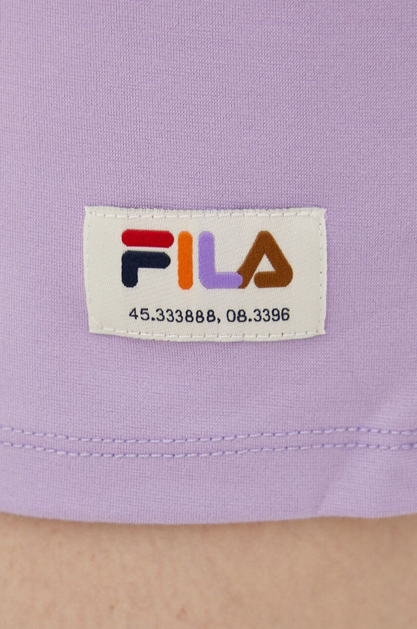 Fila Kraťasy dámské fialová barva hladké high waist - Pepit.cz