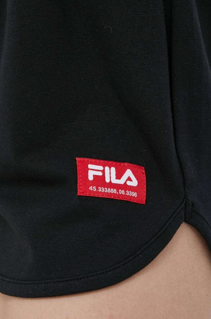 Fila Kraťasy dámské černá barva hladké high waist - Pepit.cz