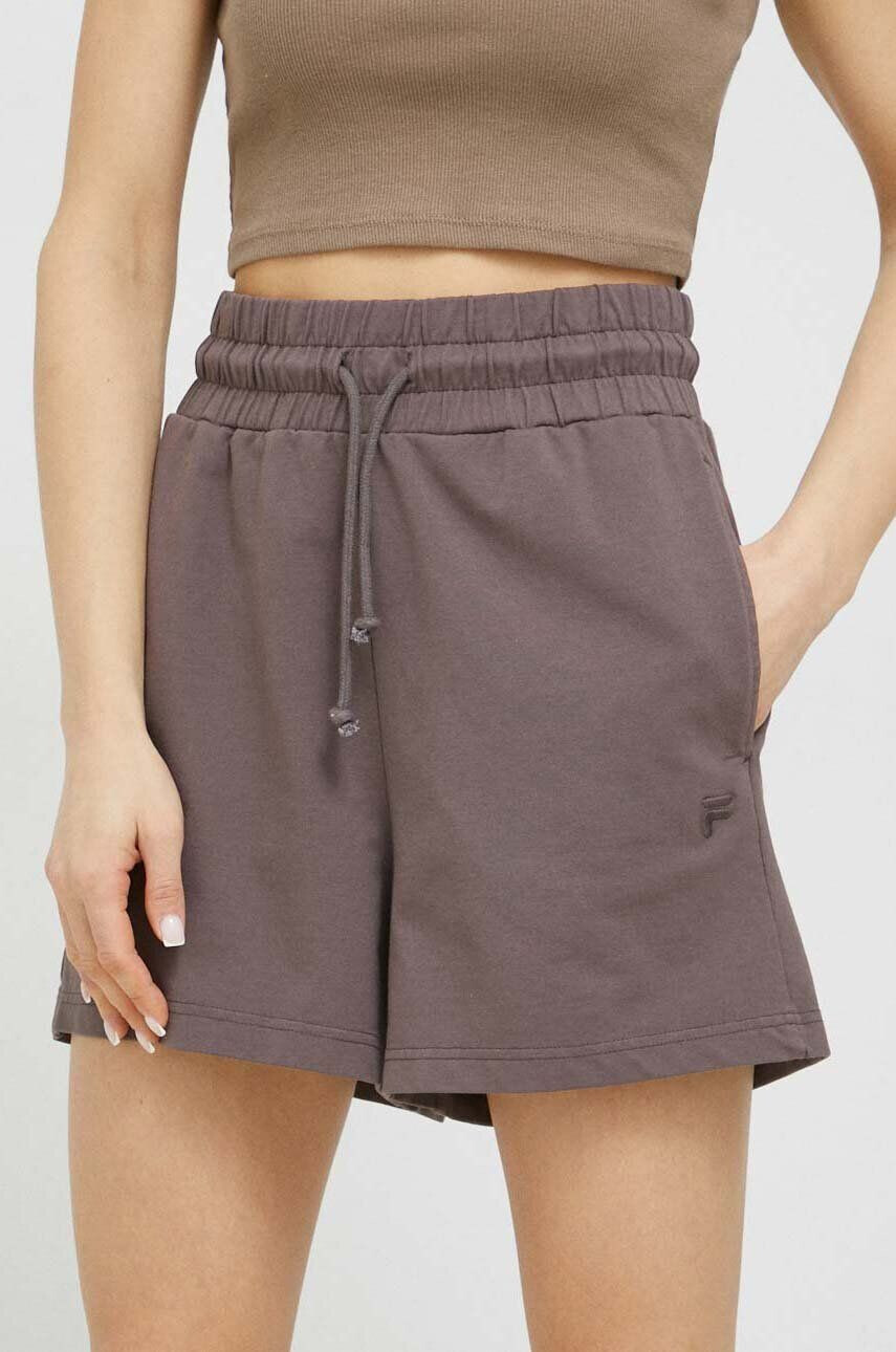 Fila Kraťasy dámské fialová barva hladké high waist - Pepit.cz