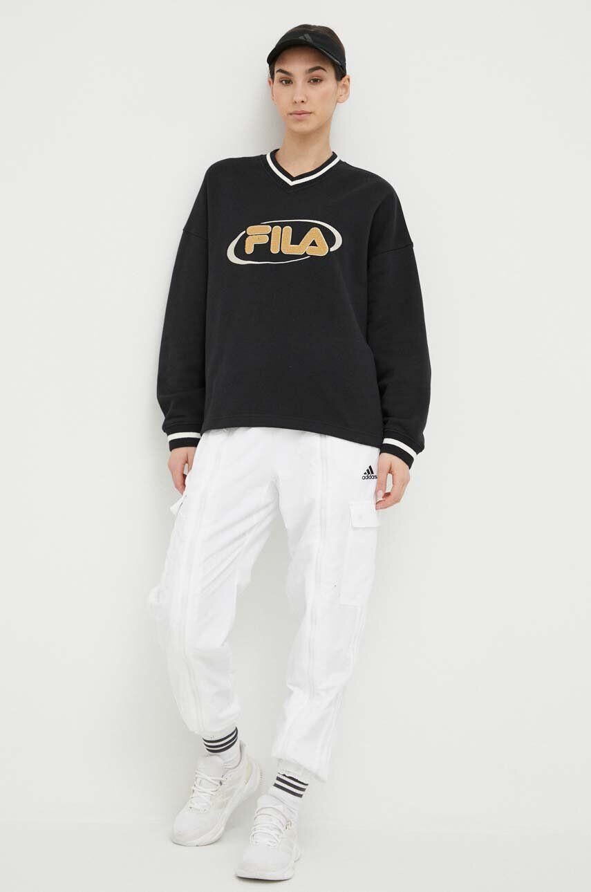 Fila Mikina x Hailey Bieber dámská černá barva s aplikací - Pepit.cz