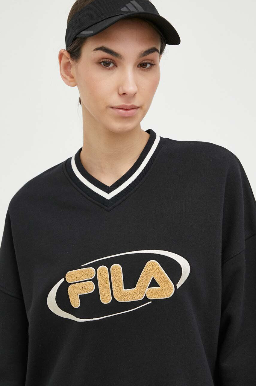 Fila Mikina x Hailey Bieber dámská černá barva s aplikací - Pepit.cz