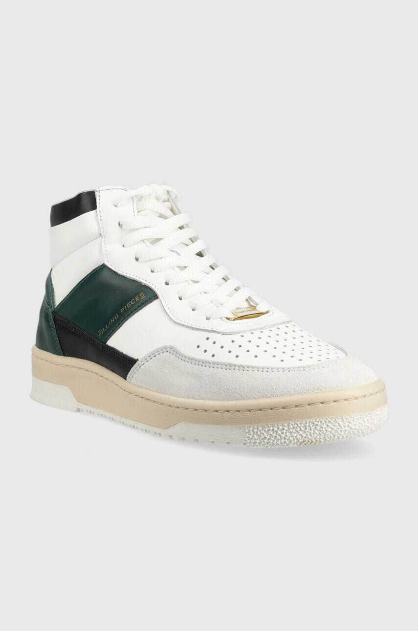 Filling Pieces Kožené sneakers boty Mid Ace Spin zelená barva 55333491926 - Pepit.cz