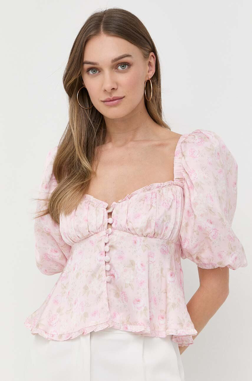 For Love & Lemons Halenka Rhoda dámská růžová barva vzorovaná - Pepit.cz