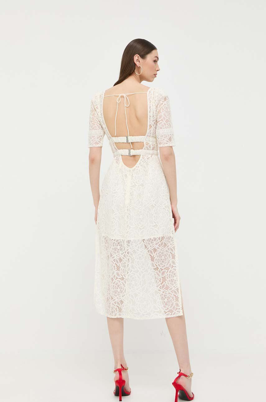 For Love & Lemons Šaty béžová barva midi - Pepit.cz