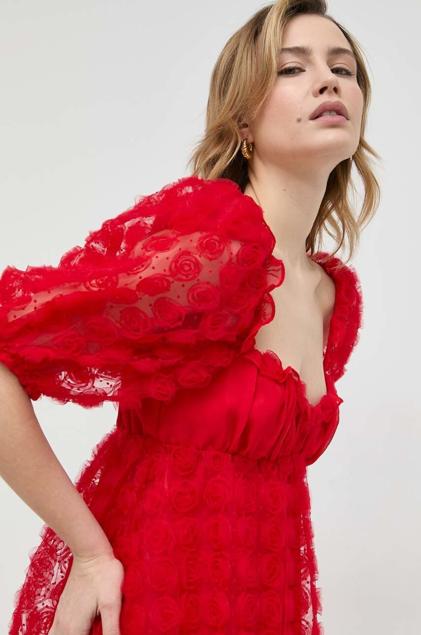 For Love & Lemons Šaty Hannah červená barva mini - Pepit.cz