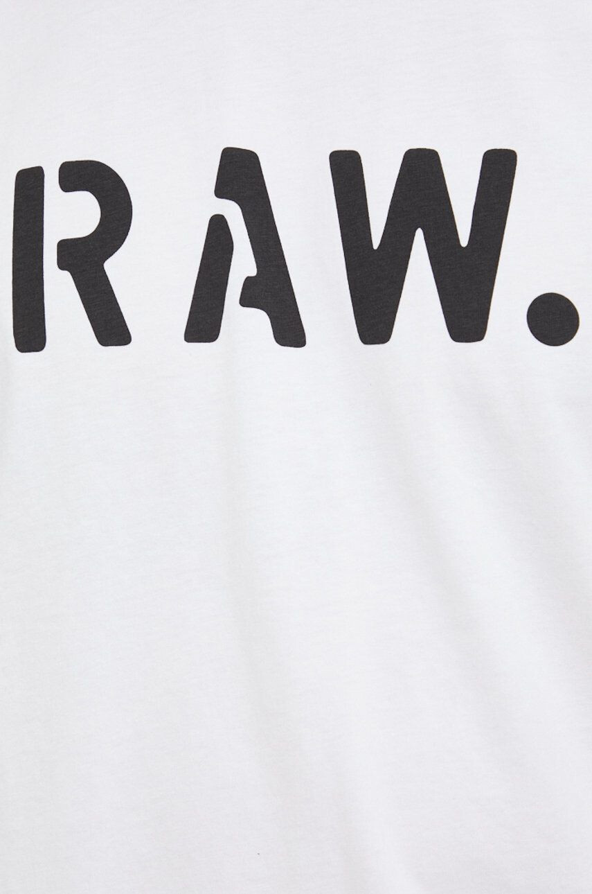 G-Star Raw Bavlněné tričko bílá barva s potiskem - Pepit.cz