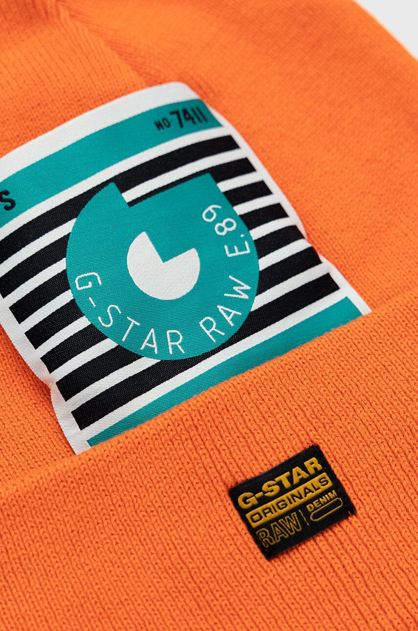 G-Star Raw Bavlněná čepice oranžová barva - Pepit.cz