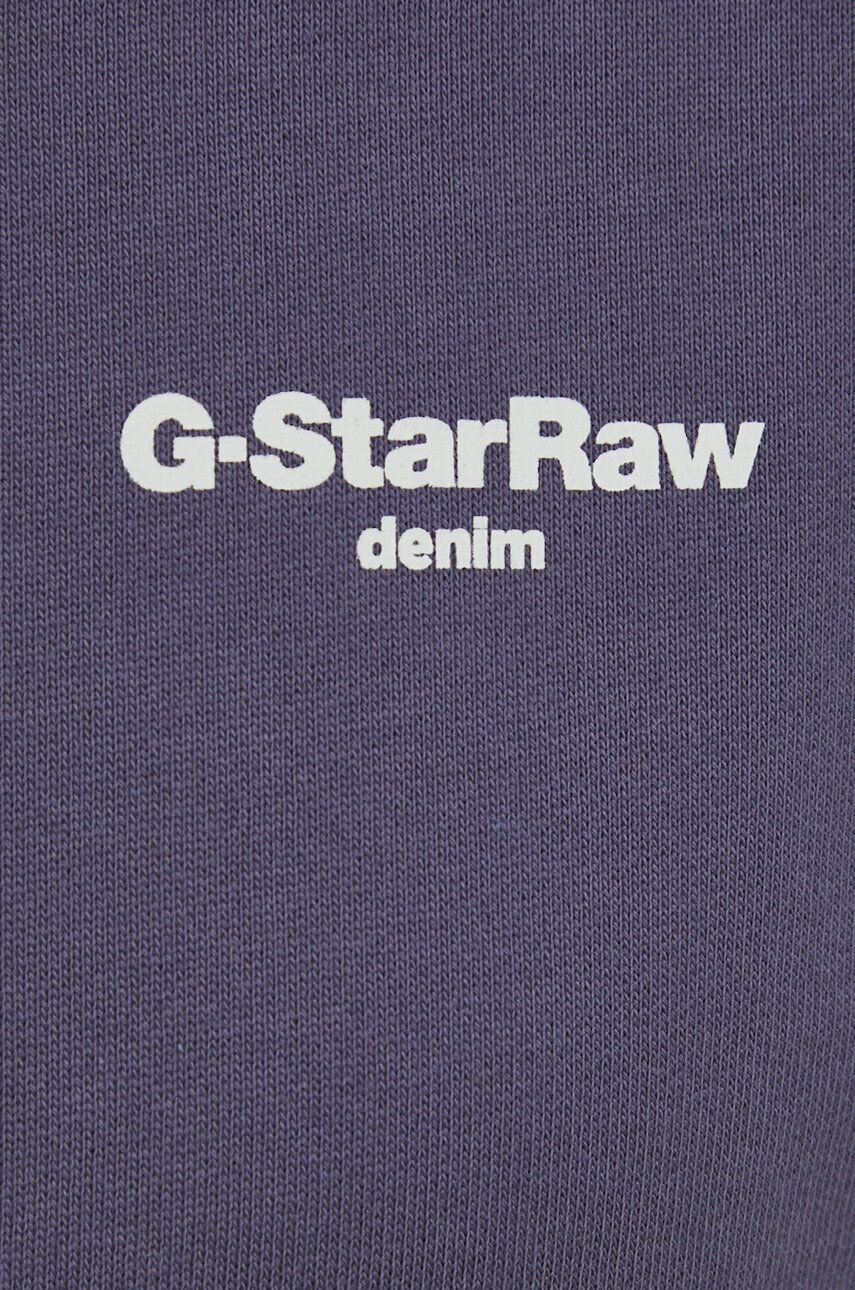 G-Star Raw Bavlněná mikina dámská fialová barva s potiskem - Pepit.cz