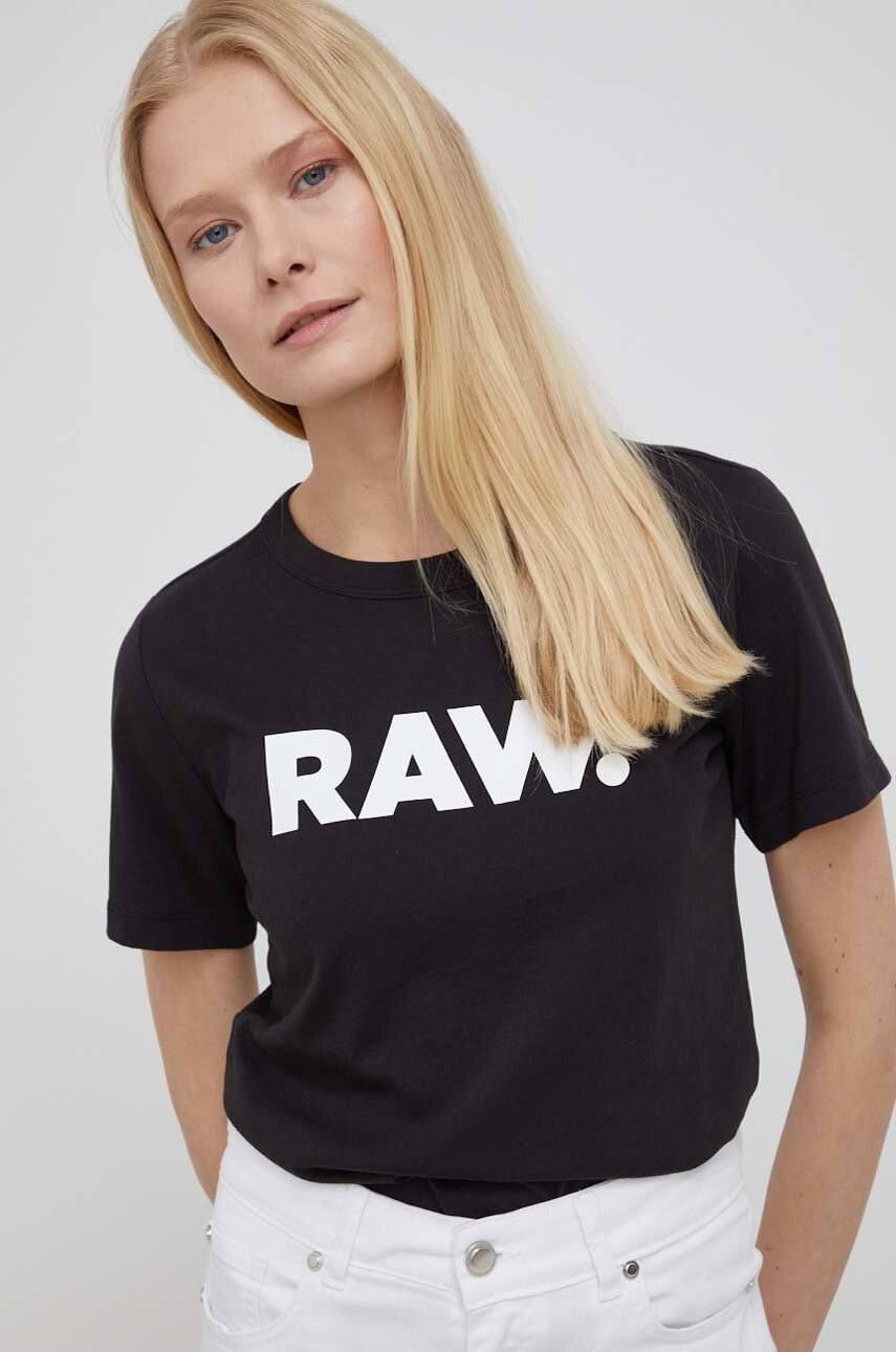 G-Star Raw Bavlněné tričko černá barva - Pepit.cz