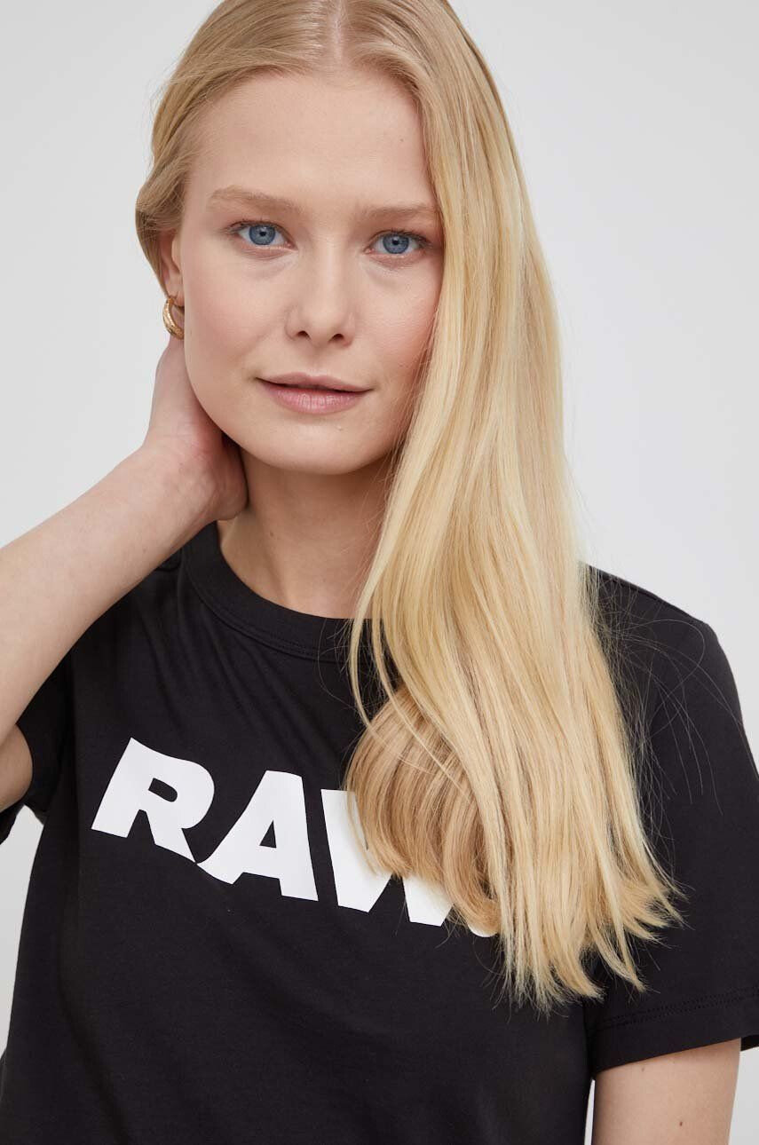 G-Star Raw Bavlněné tričko černá barva - Pepit.cz