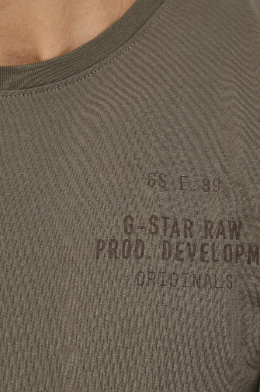 G-Star Raw Bavlněné tričko zelená barva - Pepit.cz