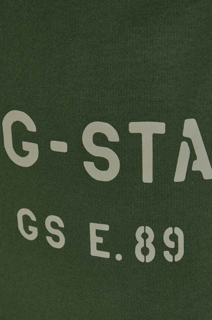 G-Star Raw Bavlněné tričko zelená barva s potiskem - Pepit.cz